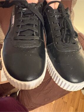Puma Black and White Platform Sneakers